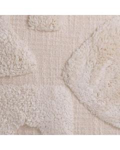 Cotton Cushion Menos with Fleece Detailing Off White - Small