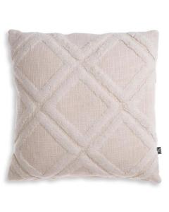 Cotton Cushion Maris with Fleece Detail Off White - Large