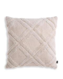 Cotton Cushion Maris with Fleece Detailing Off White - Small