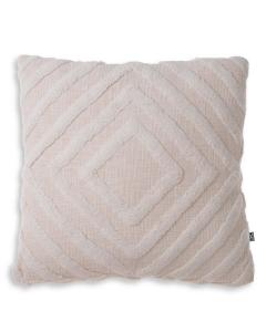Cotton Cushion Magan with Fleece Diamond Detailing Off White - Large 