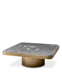 Coffee Table Claremore Square in Brushed Brass Finish
