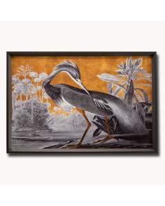Louisiana Heron Luxe - Framed Print 77 x 52cms