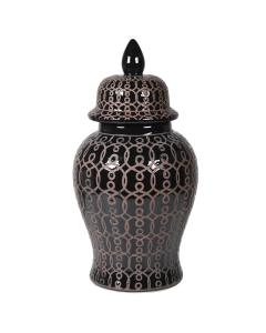 Luxe Black Ginger Jar with Lid