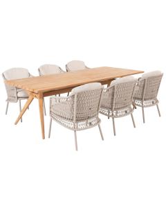 Puccini 6 Seat Outdoor Dining Set with Belair Dining Table