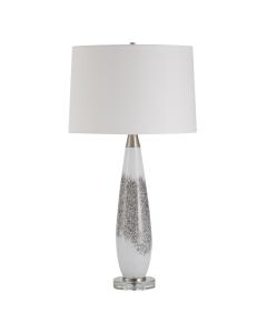 Quinn White & Silver Table Lamp