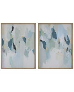  Seabreeze Abstract Framed Canvas Prints Set/2