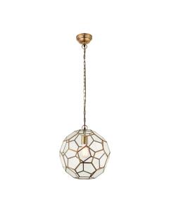 Weybourne Small Pendant Light in Antique Brass