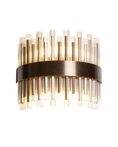 Colmar Curved Wall Light in Antique Brass