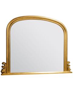 Chapel Arched Overmantle Mirror - Gold