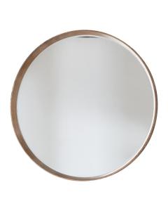 Small Hanstone Wooden Round Mirror - Oak