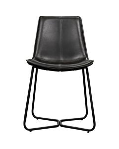 Charcoal Black Industrial Dining Chair Set of 2