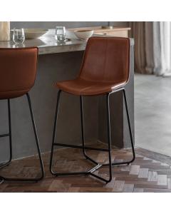 Industrial Counter Stool in Brown Set of 2