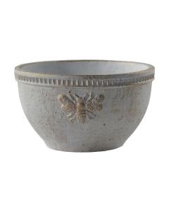 Large Cement Gold Bee Pot