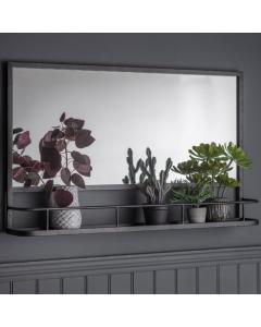 Chamberlayne Overmantel Mirror with Shelf Black