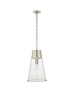 Robinson Large Pendant | Polished Nickel & Seeded Glass
