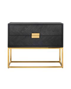 Blackbone Black Chest of Drawers with Gold Handles