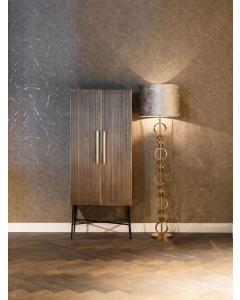 Ironville Tall Storage Cabinet with Doors Gold Brass finish