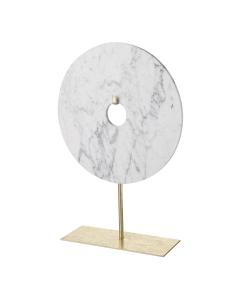 Disc On Stand Marble White H.43cm