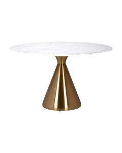 Tenille White Marble & Gold Dining Table