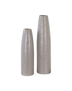  Sara Textured Ceramic Vases S/2