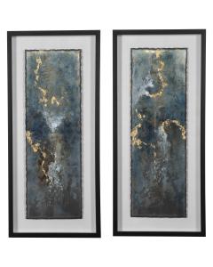  Glimmering Agate Abstract Prints, S/2