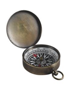 Authentic Models Small Bronze Pocket Compass