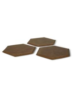 Travel Coaster Set of 3 Brown Leather