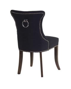 Black Studded Dining Chair with Ring