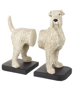 Bookends Fox Terrier White H.26cm