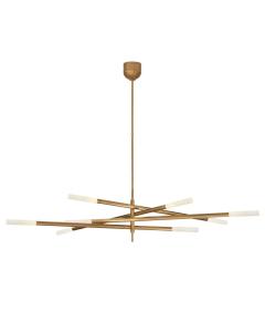 Rousseau Grande Eight Light Articulating Chandelier | Age Burnished Brass
