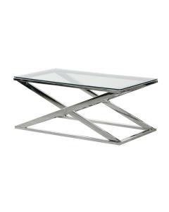 Coffee Table Stainless Steel X-Frame