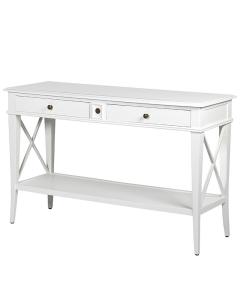 Console Table Cross With Drawer in White