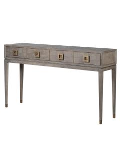 Pavilion Chic Console Table Astor Squares Oak with Drawers