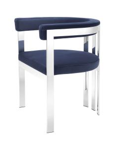 Clubhouse Dining Chair in Blue Velvet