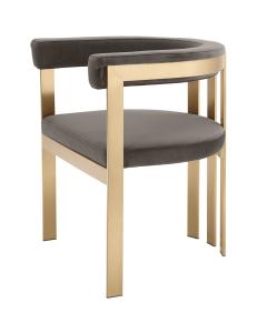 Clubhouse Dining Chair in Grey Velvet