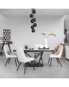 Jemma Dining Chair in Off White-Grey