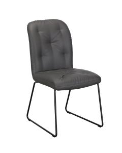 Dining Chair Tina in Grey PU Leather