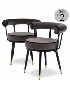 Dining Chair Vico savona grey velvet set of 2