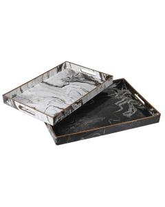 Marble Effect Trays Set of 2