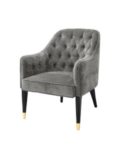 Eichholtz Chair Cyrus - Clarck grey | black & brass legs