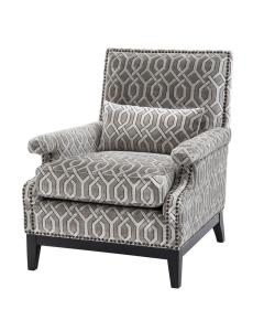 Eichholtz Chair Goldoni in Trellis Grey Velvet 