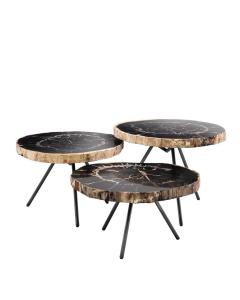 Eichholtz Coffee Table De Soto Set of 3 - Dark Wood