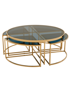 offee Table Padova - Polished Gold & Smoke Glass by Eichholtz