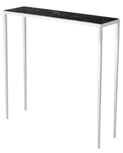 Eichholtz Narrow Console Table Henley with Marble Top - Nickel