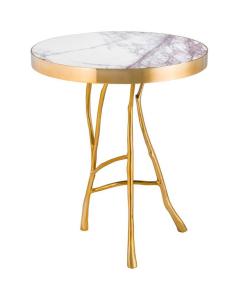 Eichholtz Side Table Veritas - Gold Finish | White Marble Top