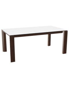 Extendable Dining Table Omnia in White Marble Ceramic 180 - 240cm 