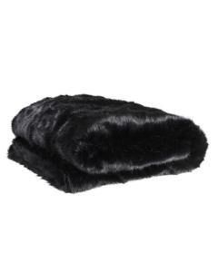 Faux Fur Blanket Alaska in Black