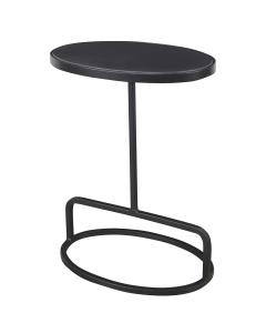  Jessenia Black Marble Accent Table
