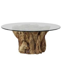  Driftwood Glass Top Large Coffee Table