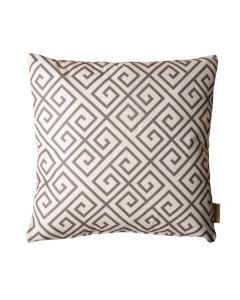 Cocoa Greek Key Square Scatter Cushion